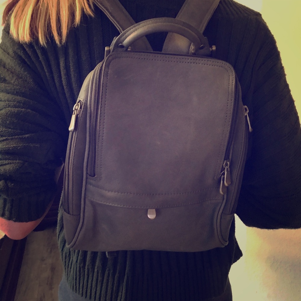 Le Donne grey leather Backpack